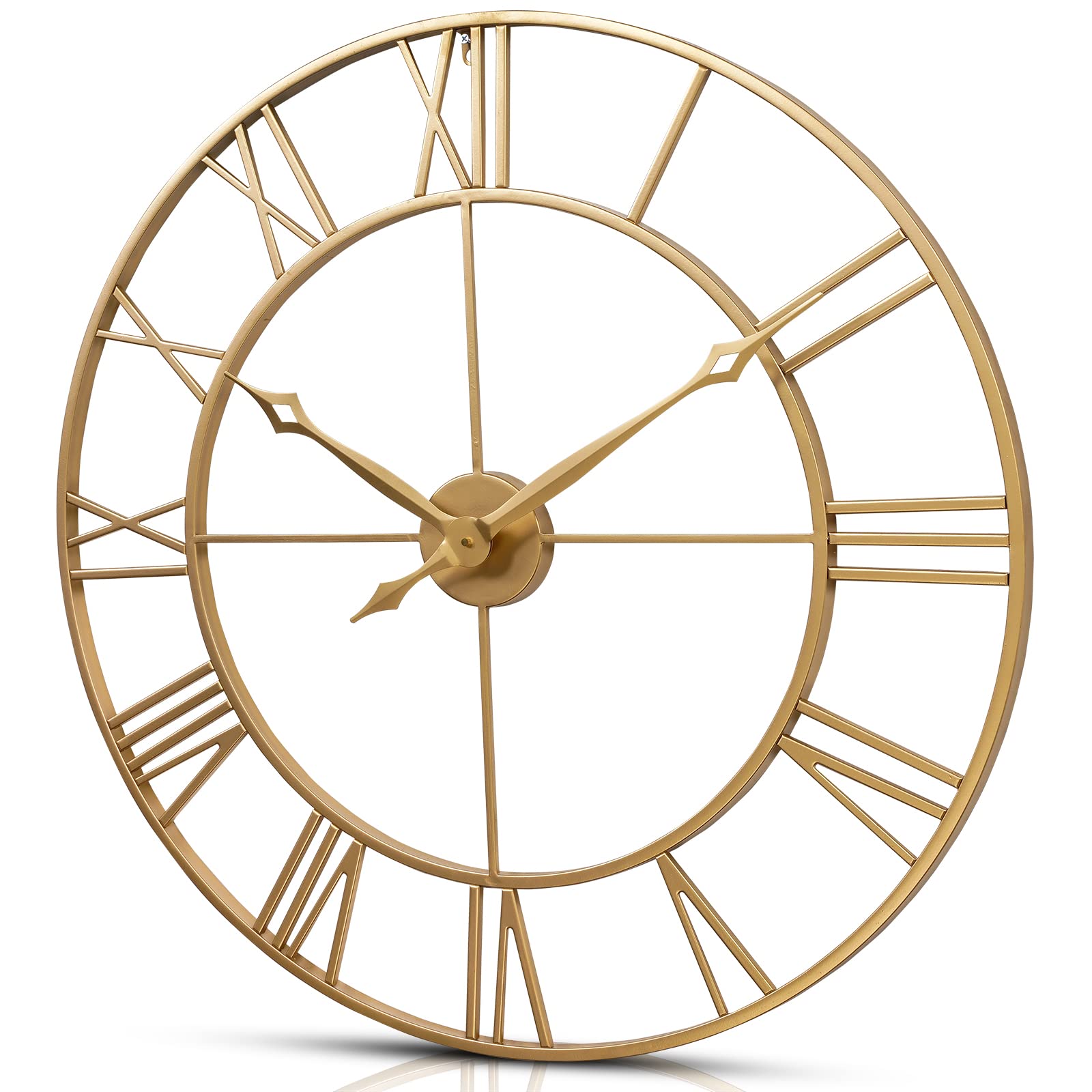 CLXEAST 30 Inch Wall Clock Gold,Large Metal Wall Clock Modern, Big Rom –  GEAR WALL CLOCK