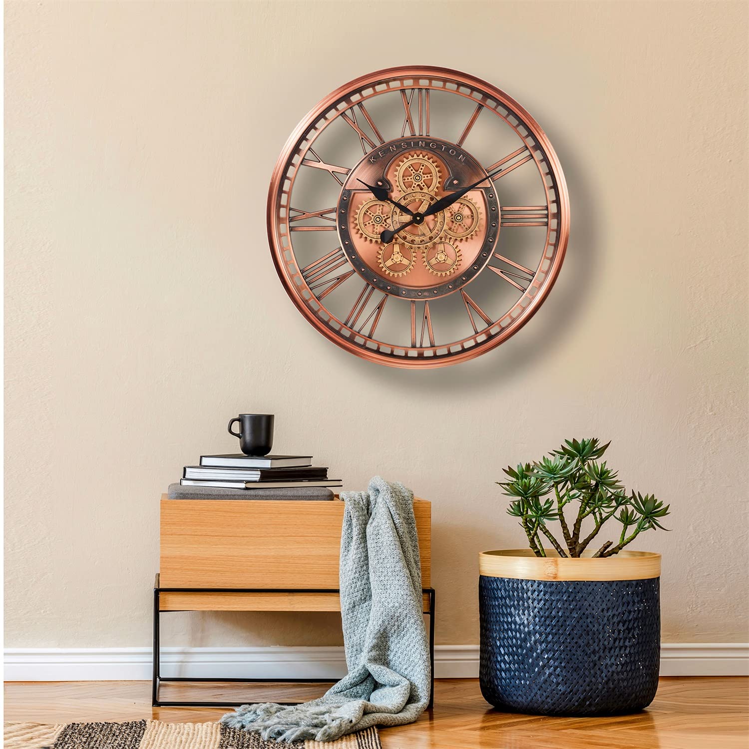 gear clock CLXEAST Oversized Moving Gears Wall Clock,Industrial Rustic Vintage Ro – GEAR WALL CLOCK
