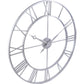 CLXEAST Large Modern Wall Clock, 30 Inch Wall Clock ,Oversized Big Roman Numeral Metal Wall Clock,Silent Non-Ticking Quartz Clocks for Living Room Decor,Office, Silver