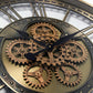 CLXEAST Oversized Moving Gear Wall Clock for Modern Living Room Decor,Industrial Vintage Extra Large Roman Numerals Silent Wall Clock for Farmhouse Home,Gold (28 Inch)
