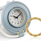 CLXEAST Waterproof Outdoor Indoor Kid's Bathroom Shower Wall Clock,Silent Non Ticking Battery Operated Small Table Desk Clocks for Living Room Decor,Stonewash Blue (White Rope Included)