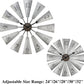 CLXEAST 30 Inch Large Farmhouse DIY Windmill Decor Wall Clock, Adjustable Size 24"/26"/28"/30"/32", 24 Inch Wall Clocks for Living Room Decor,Wall Art Decor, Galvanized Gray/Dark Grey Oak