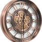 CLXEAST Moving Gear Wall Clock Modern Decor, Large Industrial Wall Clock Steampunk, Metal Big Arabic Numerals Rose Gold Wall Clock for Living Room Decor, Kitchen, Office, Bronze Copper (21 Inch)