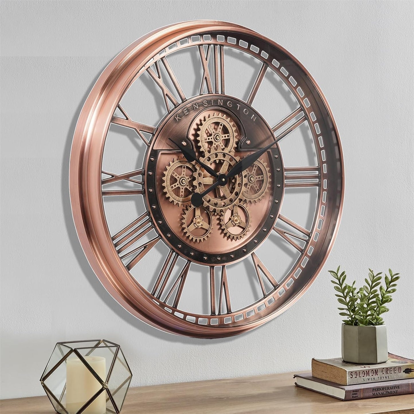 CLXEAST Original Real Moving Gear Wall Clock Modern,Industrial Steampunk Big Wall Clock for Farmhouse Living Room Decor+Waterproof Outdoor Indoor Table Clocks for Bathroom