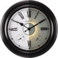 CLXEAST Illuminated Outdoor Indoor Metal Clocks Waterproof 24 inch, Oil Rubbed Bronze Black Finish,Large Clock with Thermometer & Hygrometer for Garden Patio Pool,Outdoor Lights&Decoration