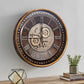 CLXEAST 24 Inch Wall Clock with Moving Gears,Oversized Large Industrial Steampunk Wall Clock, Antique Gold Metal Roman Numeral Wall Clocks for Farmhouse Living Room Decor
